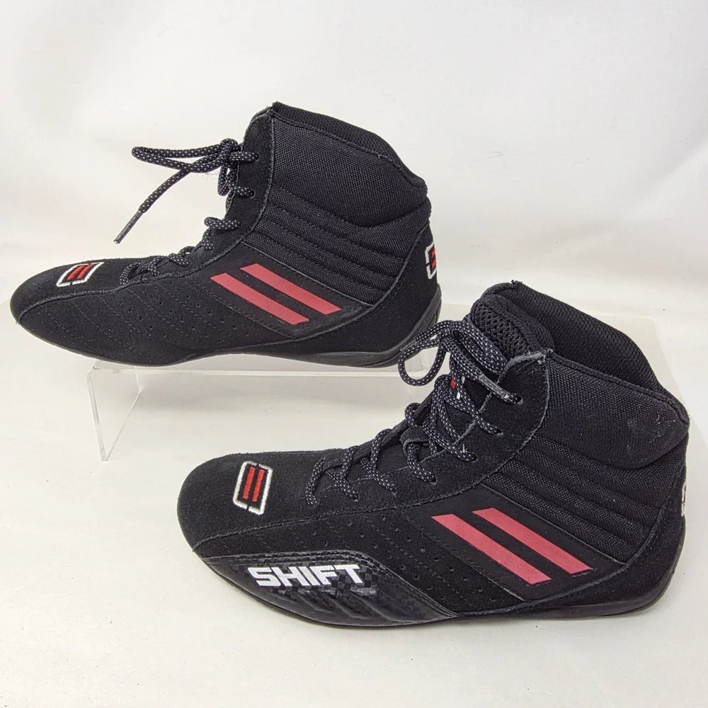 Shift Apex Motorcycle Riding Shoes Mens 6.5 Black Red Street Racing Boots